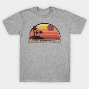 Vintage tropical vacation mood in orange T-Shirt